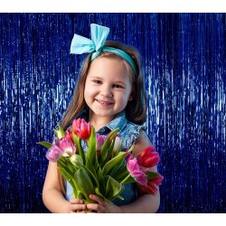 Kurtyna metaliczna niebieska granatowa 2m x 1m