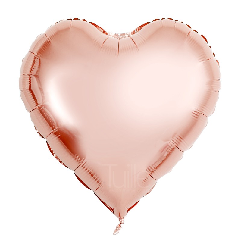 Zestaw balonów 31 sztuk z sercem metaliczne rose gold