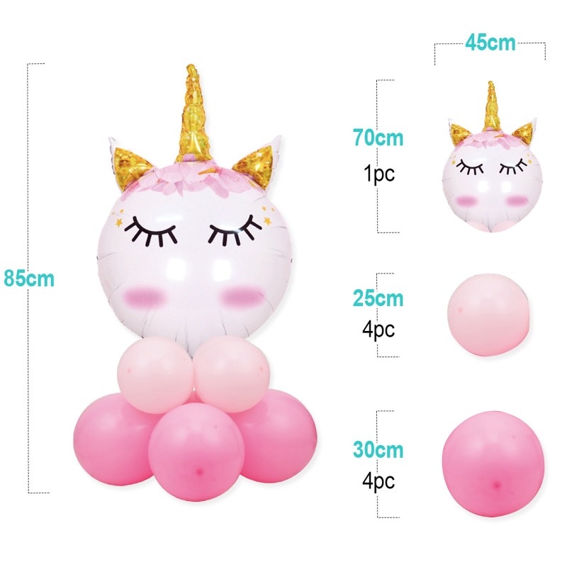 Zestaw balonów jednorożec złoty róg