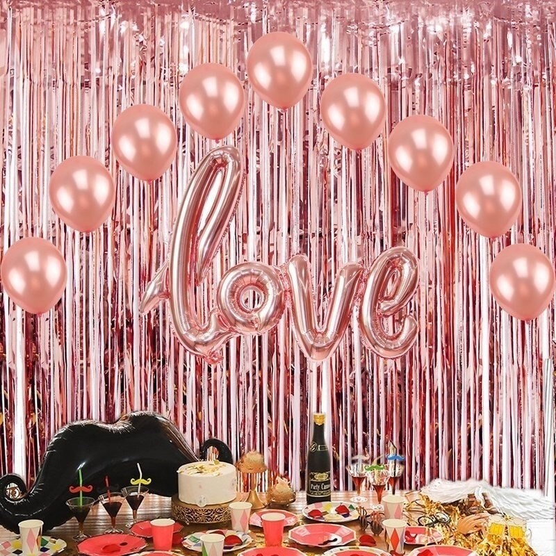 Kurtyna metaliczna rose gold szampańska 100x200cm