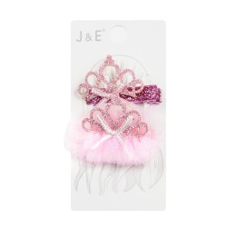 Spinki do włosów korona tiul 2szt.