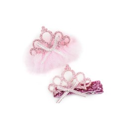 Spinki do włosów korona tiul 2szt.