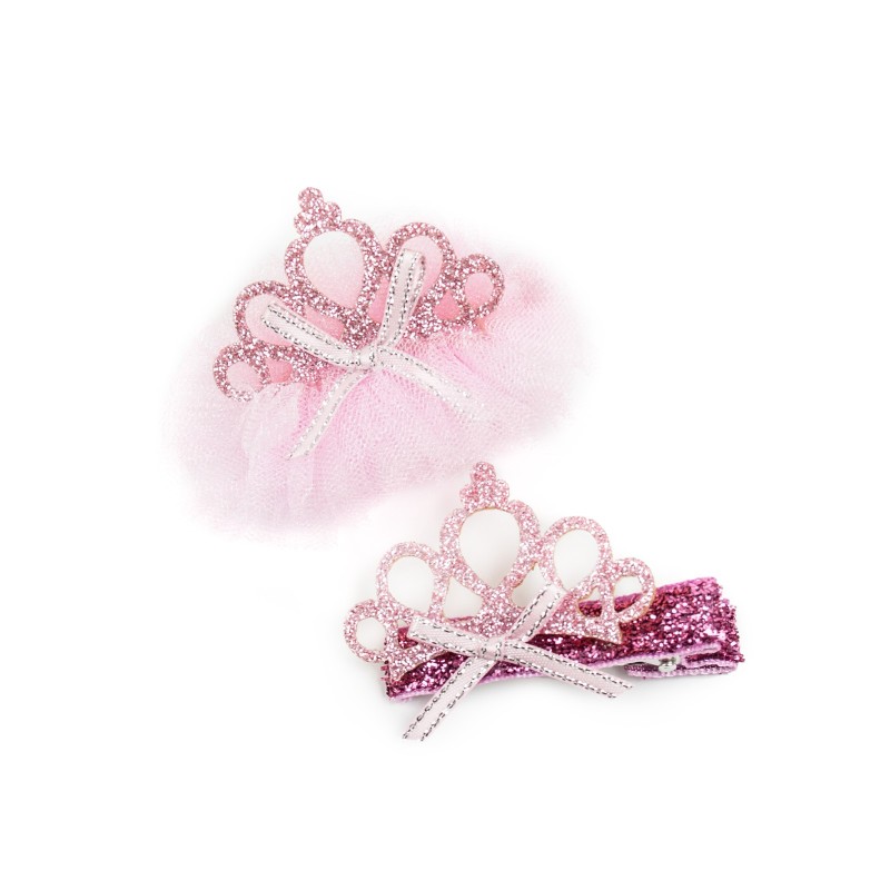 Spinki do włosów korona tiul 2szt.