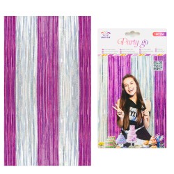 Kurtyna imprezowa srebro róż METALICZNA KOLOROWA TŁO