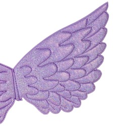 Pegaz fiolet brokat komplet skrzydła opaska jednorożec warkocz