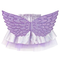 Pegaz fiolet brokat komplet skrzydła opaska jednorożec warkocz