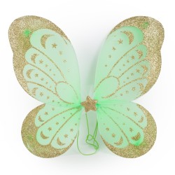 Zestaw motyl skrzydełka zielone brokat