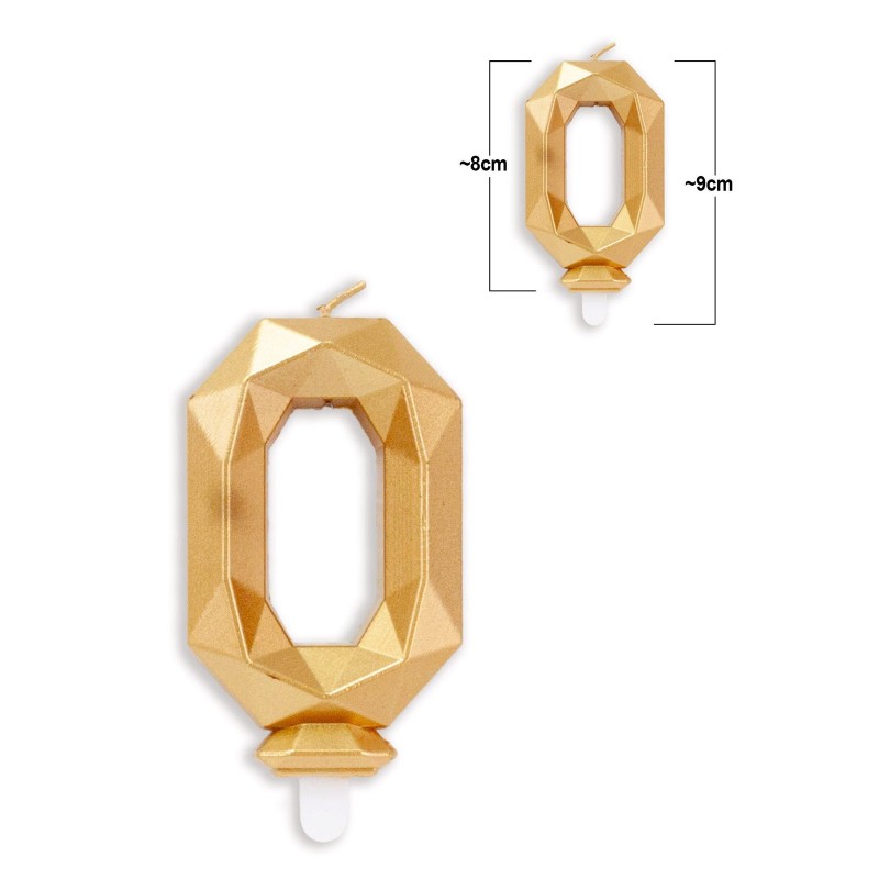 Złota Świeczka Urodzinowa Cyfra Kryształ