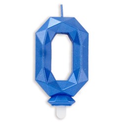 Świeczka niebieska kryształ Urodziny Tort Cyfra