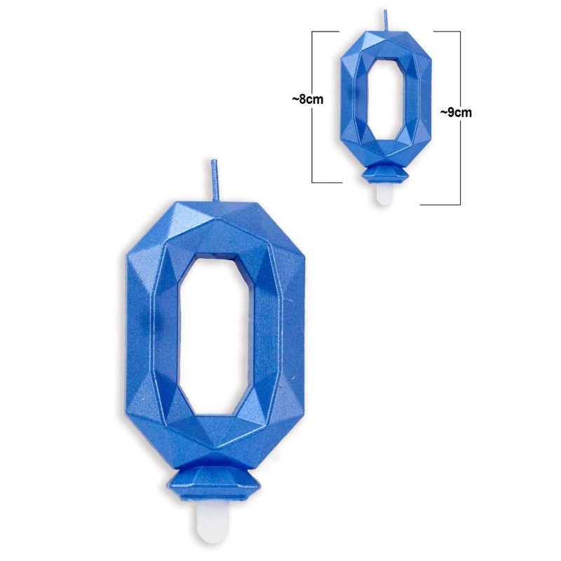 Świeczka niebieska kryształ Urodziny Tort Cyfra