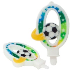 Świeczka urodzinowa tort futbol piłka nożna cyfra