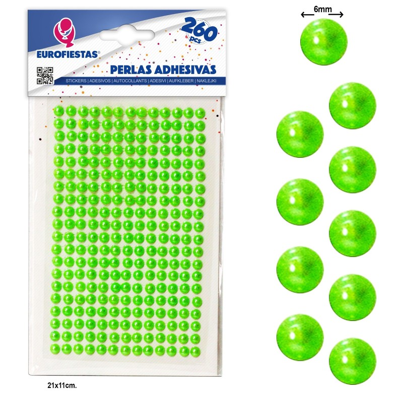 Perełki Perłowe NAKLEJKI kryształki DŻETY 6mm 260szt.