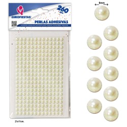 Perełki Perłowe NAKLEJKI kryształki DŻETY 6mm 260szt.