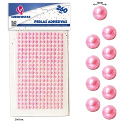 Perełki Perłowe NAKLEJKI kryształki DŻETY 6mm 260szt.