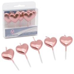Świeczki serca 5 sztuk ROSE...