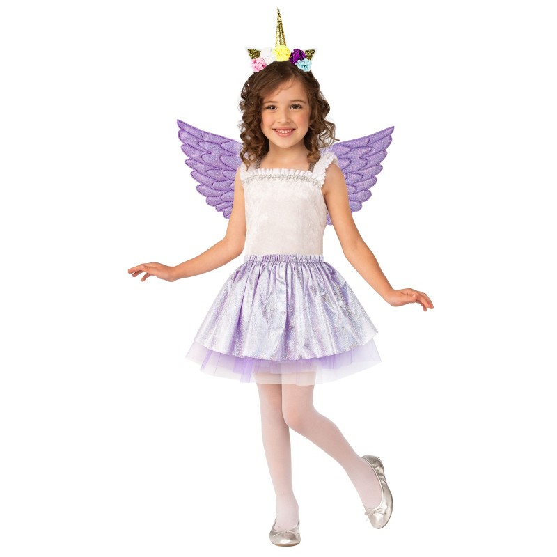 Pegaz fiolet brokat komplet skrzydła opaska jednorożec warkocz