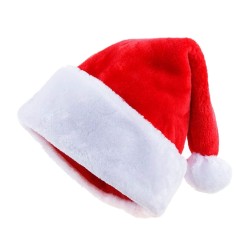 Aksamitna czapka Mikołaja na święta z pomponem