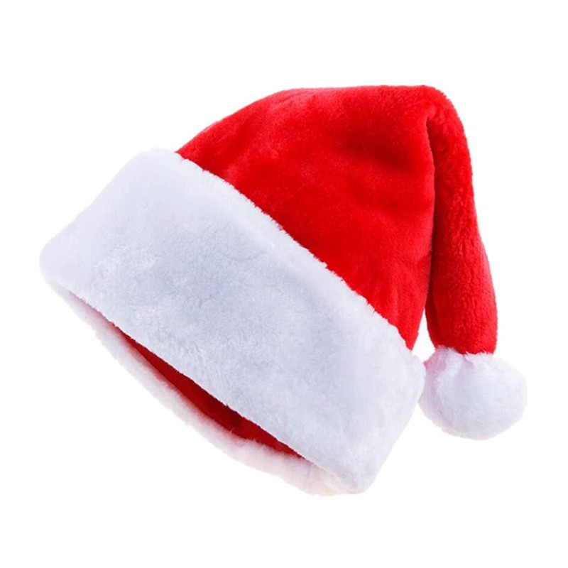 Aksamitna czapka Mikołaja na święta z pomponem