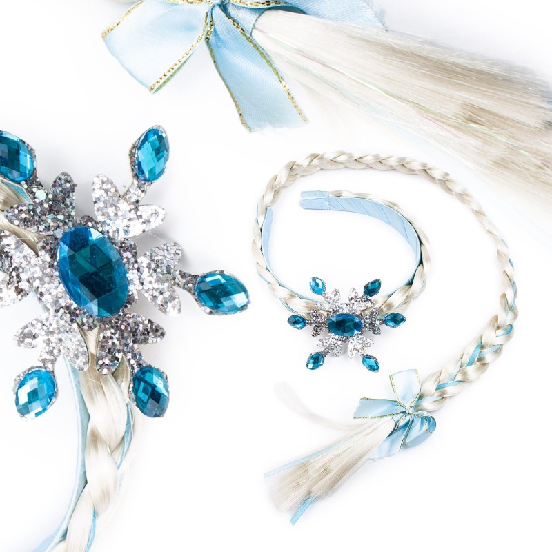 Warkocz elsa gwiazda opaska korona