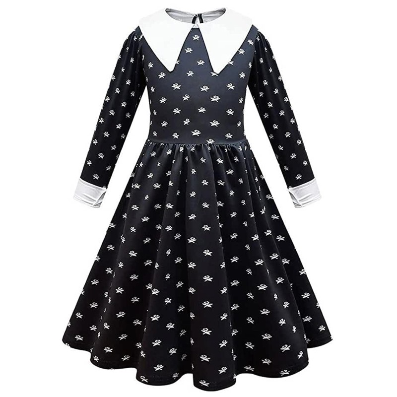 Wednesday Addams Strój Sukienka z torebką