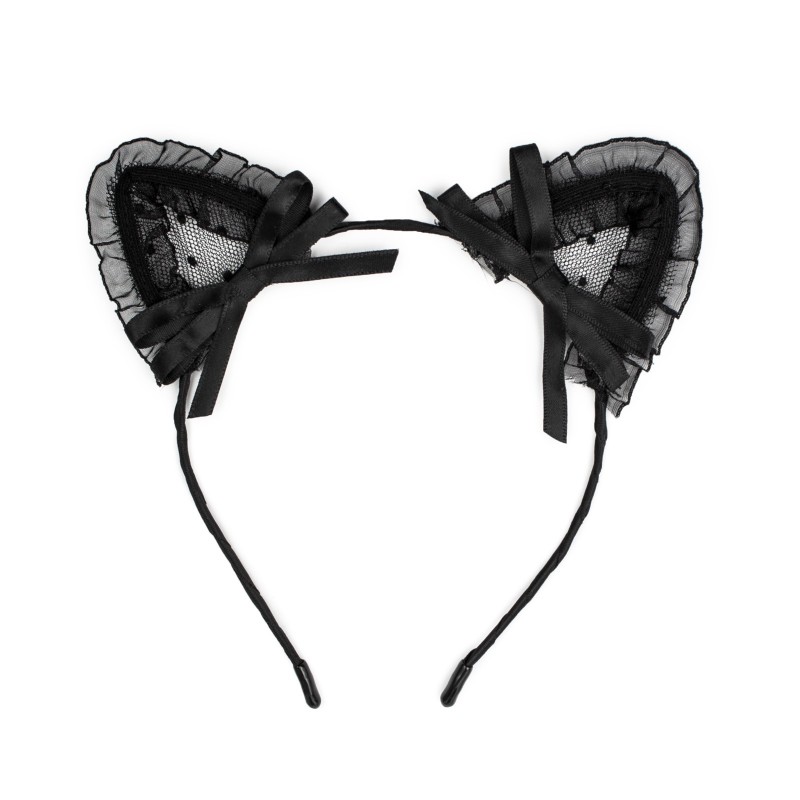 Opaska kocie uszy czarny kot