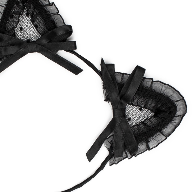 Opaska kocie uszy czarny kot