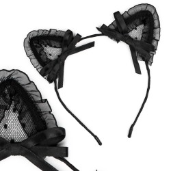 Opaska kocie uszy czarny kot