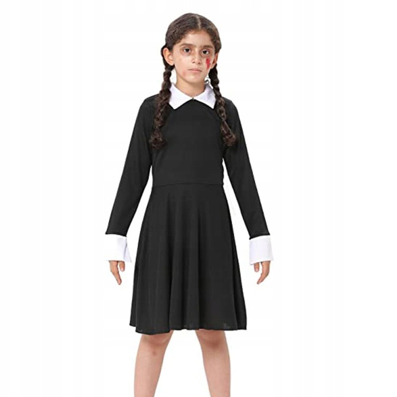 STRÓJ PRZEBRANIE WEDNESDAY ADDAMS SUKIENKA