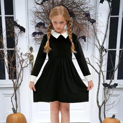 STRÓJ PRZEBRANIE WEDNESDAY ADDAMS SUKIENKA