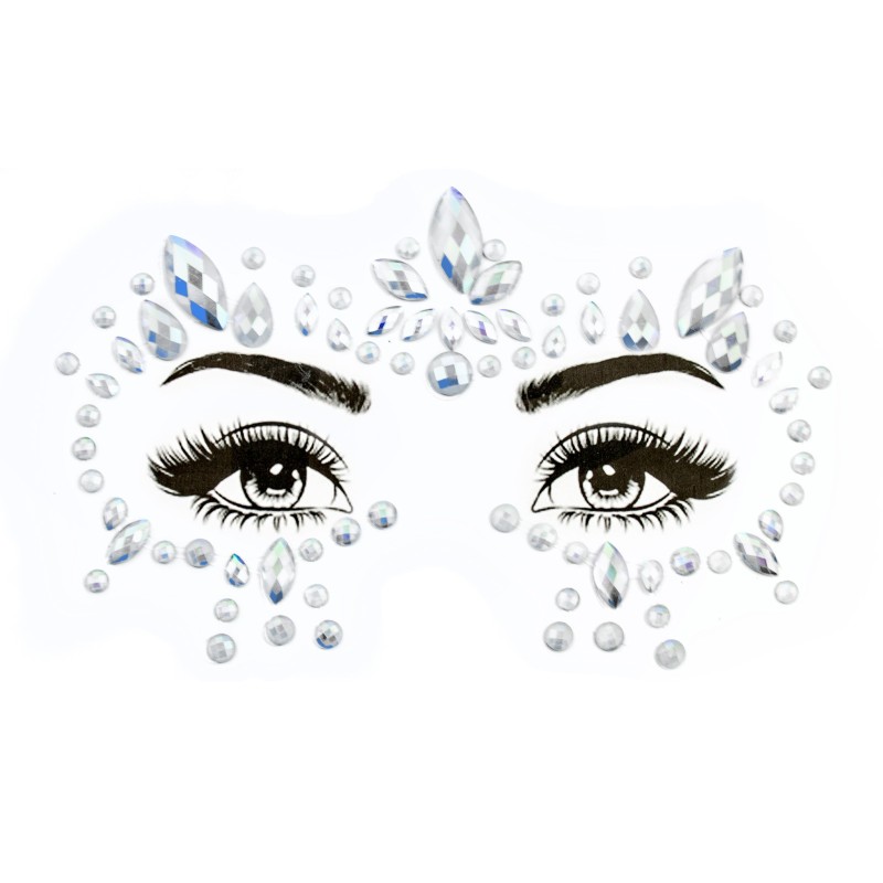 Kryształki FLUO naklejki na twarz Glow in the Dark