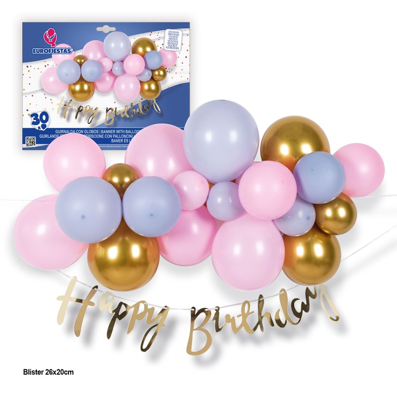 Urodzinowy Zestaw balonów Girlanda Happy Birthday