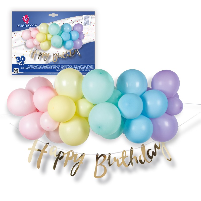 Urodzinowy Zestaw balonów Girlanda Happy Birthday