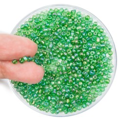 koraliki 3mm zielone galaxy