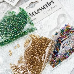 koraliki 3mm zielone galaxy