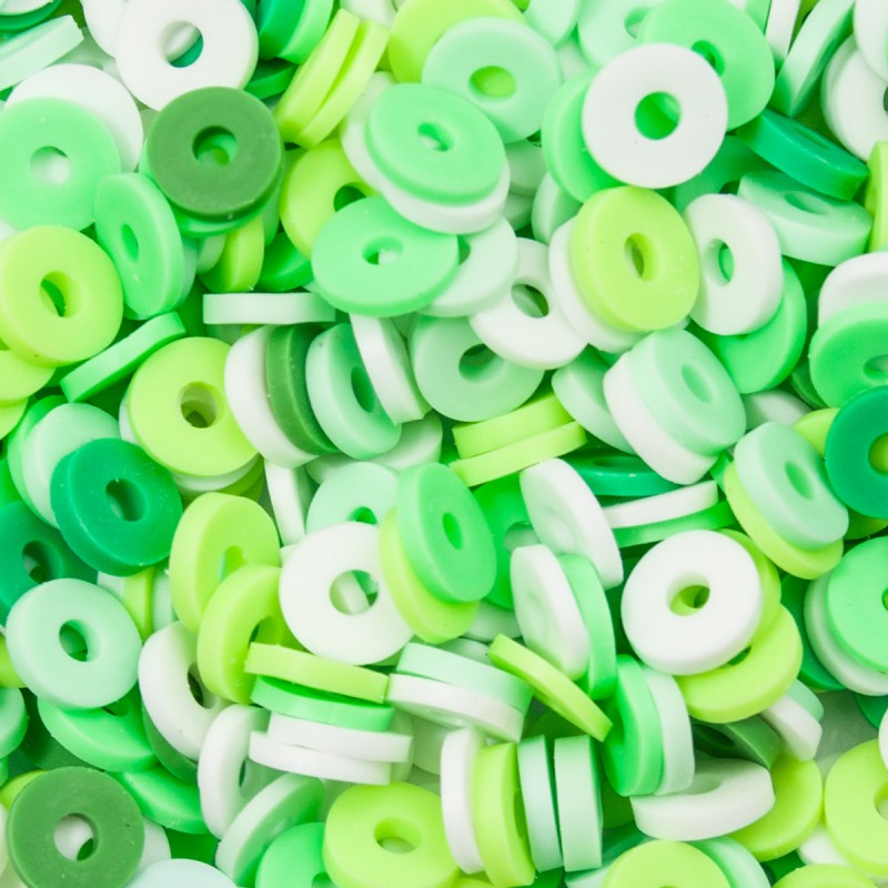 Koraliki 6mm zielone kółka
