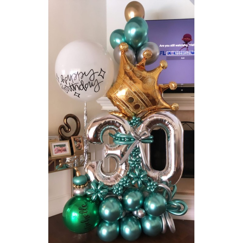 Balon foliowy Cyfra Srebrna Błyszcząca 80cm 32 cale