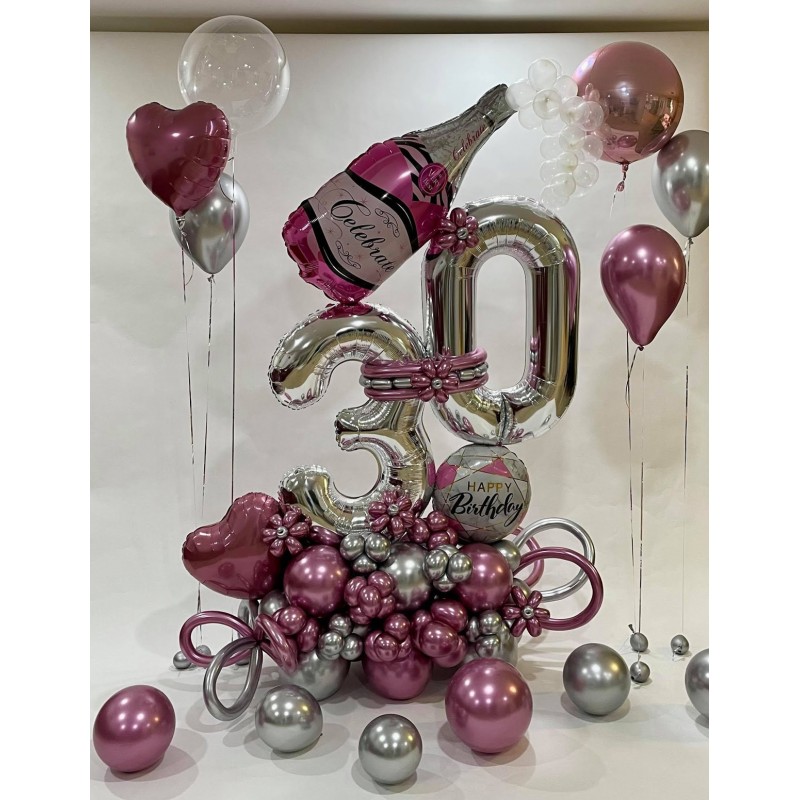 Balon foliowy Cyfra Srebrna Błyszcząca 80cm 32 cale