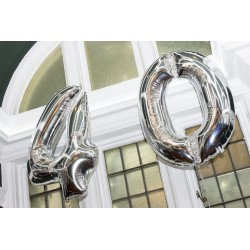 Balon foliowy Cyfra Srebrna Błyszcząca 80cm 32 cale