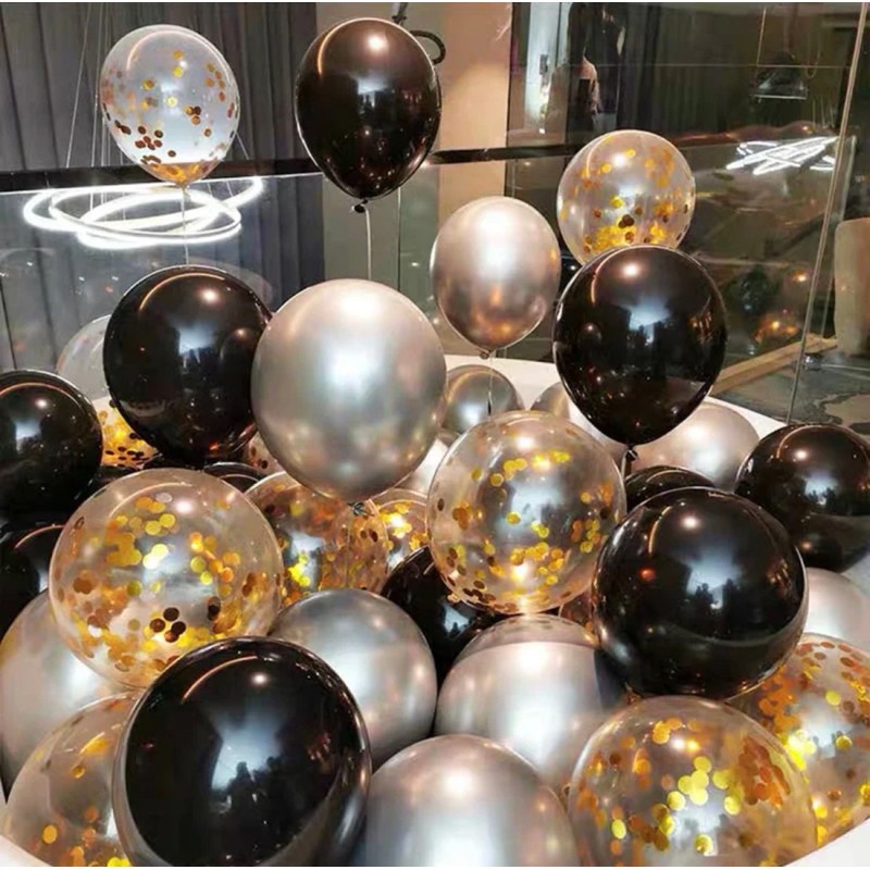 Girlanda Balony Czarno Zlote