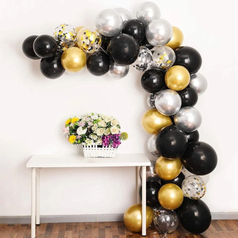 Girlanda Balony Czarno Zlote