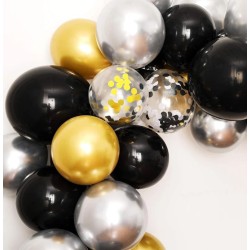 Girlanda Balony Czarno Zlote