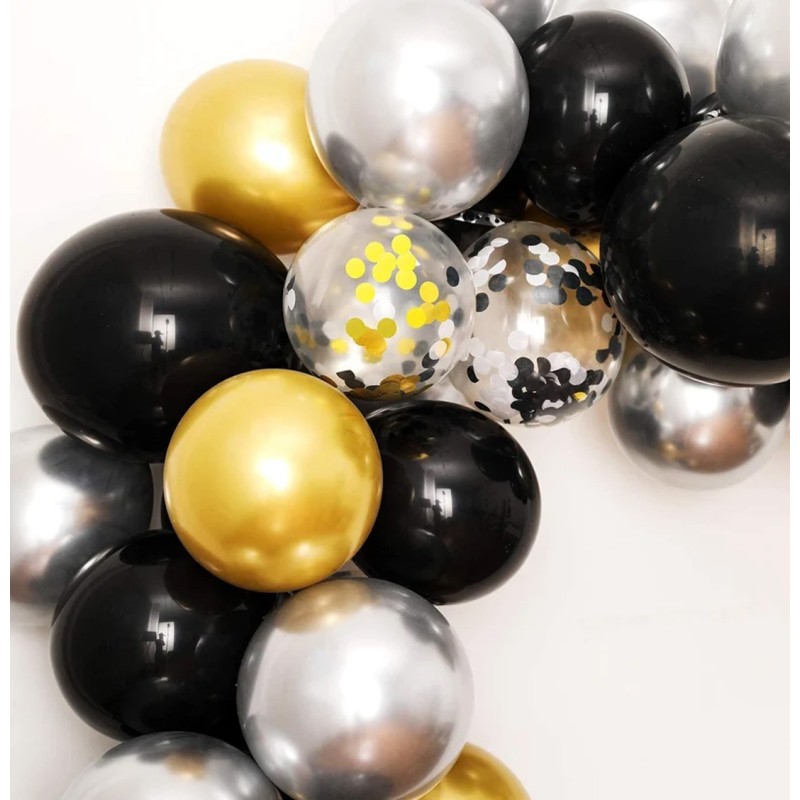 Girlanda Balony Czarno Zlote