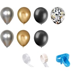 Girlanda Balony Czarno Zlote