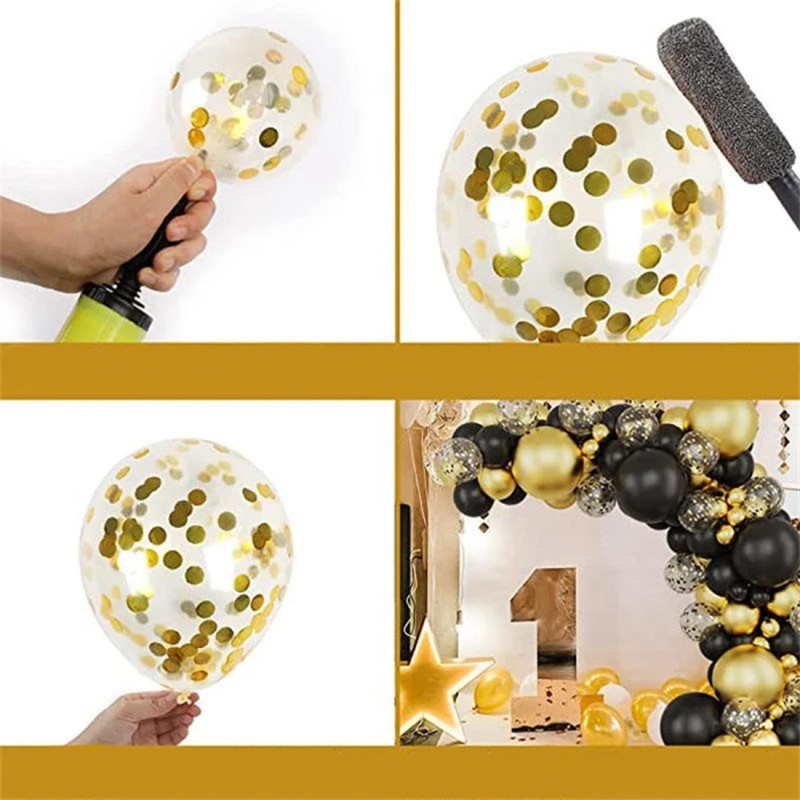 Girlanda Balony Czarno Zlote