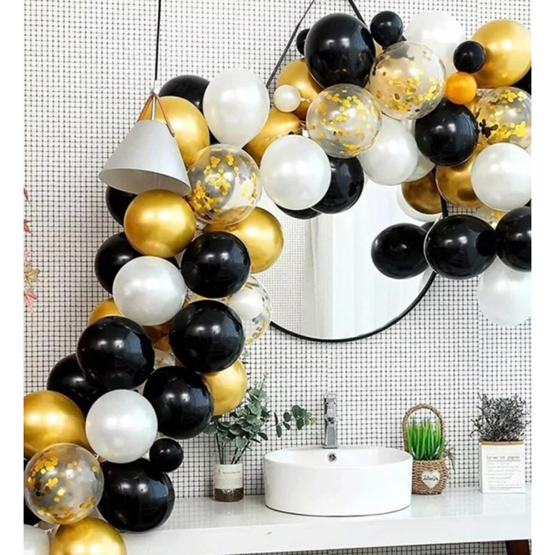 Girlanda Balony Czarno Zlote