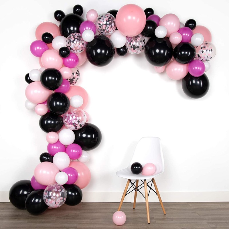 Girlanda balonowa Balony czarne różowe Minnie
