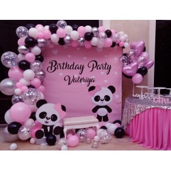 Girlanda balonowa Balony czarne różowe Minnie