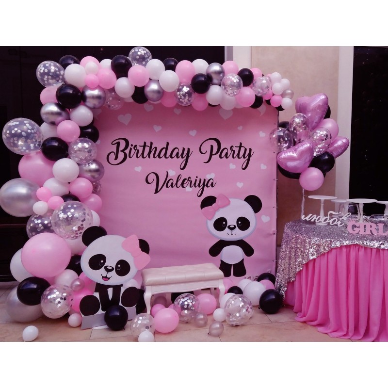 Girlanda balonowa Balony czarne różowe Minnie