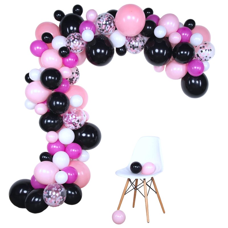 Girlanda balonowa Balony czarne różowe Minnie