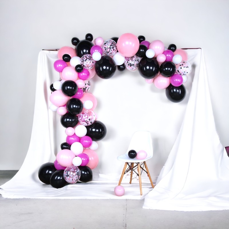 Girlanda balonowa Balony czarne różowe Minnie